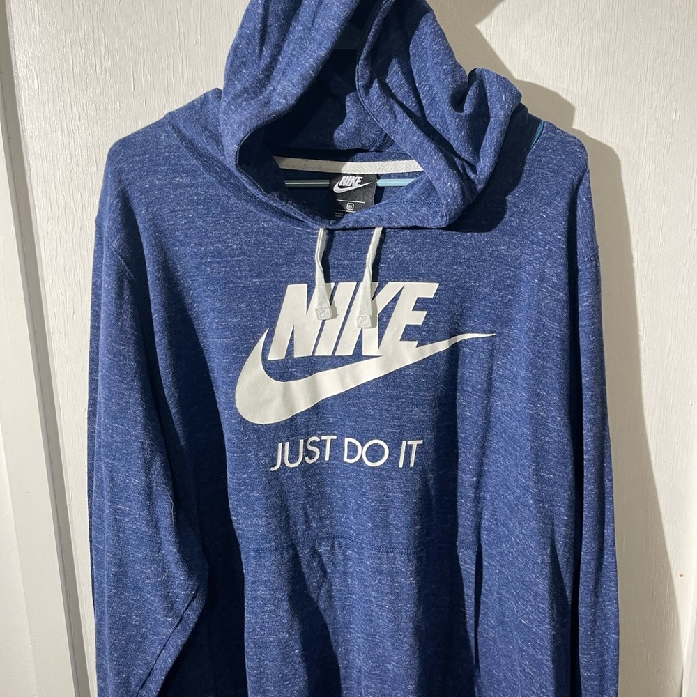 Nike Just Do It Pullover Hoodie Women 3XL Lightweight Blue Workout Jogging